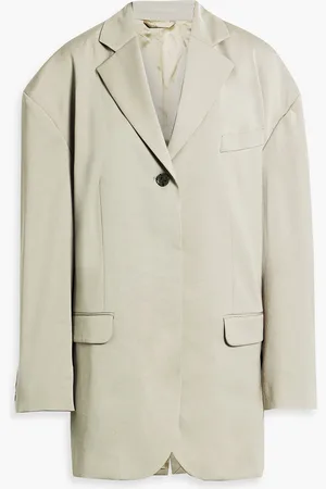 Acne Studios Oversized tie-detailed satin blazer - Green - DE 34