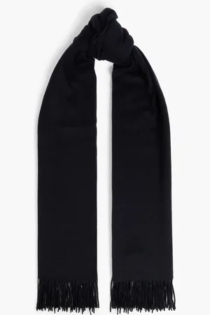 Claudie Pierlot Fringed brushed wool scarf - Blue - OneSize