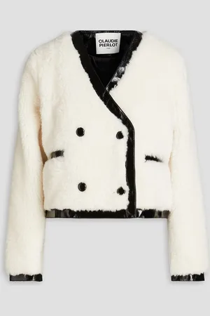 Claudie Pierlot Double-breasted faux fur jacket - White - FR 40