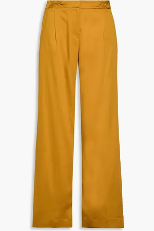 MOTHER OF PEARL TENCEL-blend™ satin-twill straight-leg pants - Yellow - UK 6