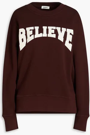 Sandro Printed cotton-fleece sweatshirt - Burgundy - 1
