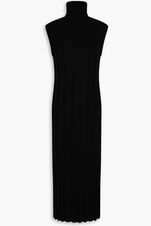 AUTUMN CASHMERE Ribbed cashmere turtleneck midi dress - - M