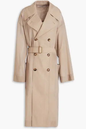 Serafini Belted wool-blend trench coat - Neutral - XS