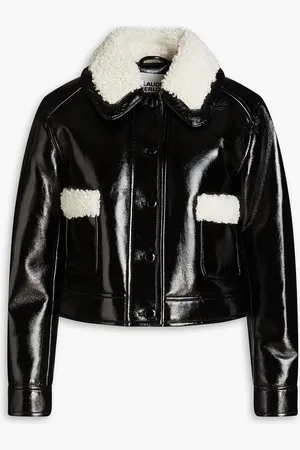 Claudie Pierlot Cropped faux shearling jacket - - FR 40