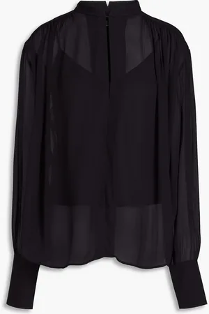 RAG&BONE Hannah gathered georgette blouse - - S