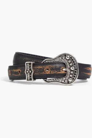 Sandro Distressed leather belt - - 2
