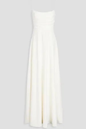 RACHEL GILBERT Arlington crystal-embellished crepe gown - White - 5