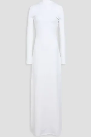 GALVAN Cutout bead-embellished knitted maxi dress - - M