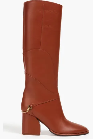 ZIMMERMANN Embellished leather knee boots - Brown - EU 36