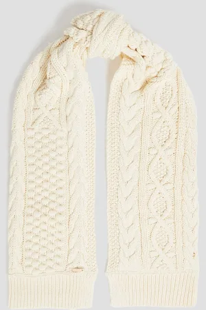 ZIMMERMANN Cable-knit cotton scarf - White - OneSize