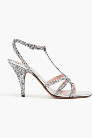 ZIMMERMANN Glittered leather sandals - Metallic - EU 41