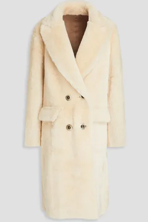 DOM GOOR Double-breasted reversible shearling coat - White - UK 12