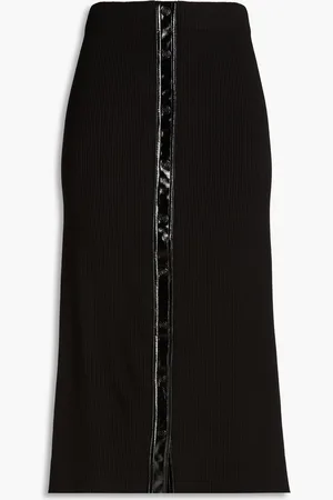 Maje Ribbed-knit midi skirt - - FR 38