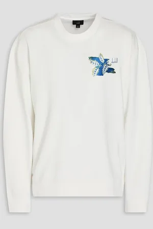 Dunhill Embroidered French cotton-terry sweatshirt - White - XL