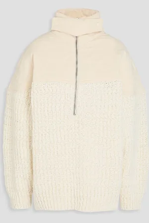 IRO Shell paneled ribbed-knit half-zip sweater - White - S