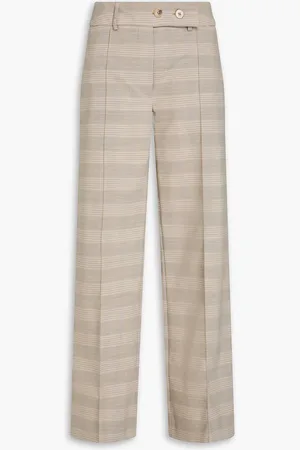 Holzweiler Checked woven wide-leg pants - Neutral - XS
