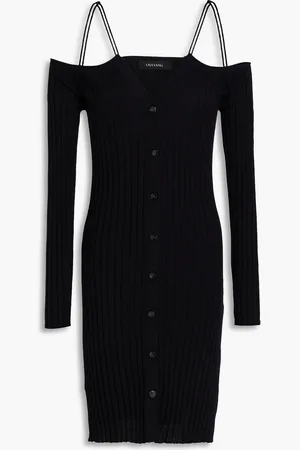 Lisa Yang Cold-shoulder ribbed cashmere mini dress - - 0