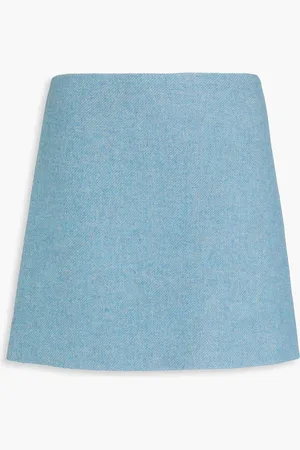 Ganni Wool-blend twill mini skirt - Blue - DE 40