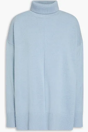 Another Tomorrow Cashmere and wool-blend turtleneck sweater - Blue - M