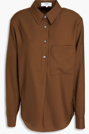 THEORY Pleated wool blouse - - M
