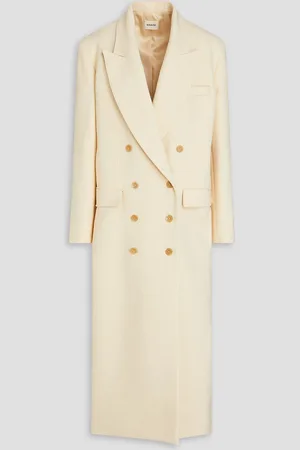Khaite Barlow double-breasted crepe coat - White - US 8