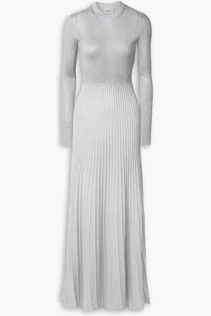 Khaite Keese metallic ribbed-knit maxi dress - Metallic - L
