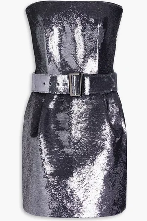 Rasario Strapless sequined tulle mini dress - Metallic - FR 36