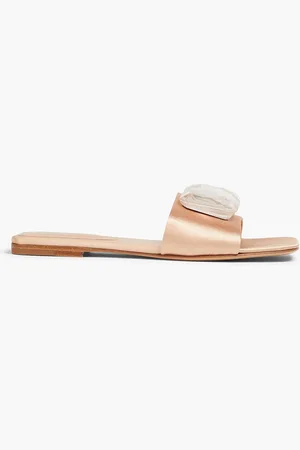 Gianvito Rossi Jaipur crystal-embellished satin slides - Pink - EU 36