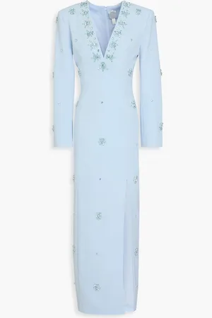 HUISHAN ZHANG Aurore crystal-embellished crepe gown - Blue - UK 10