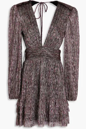 Rebecca Vallance Claude metallic crepon mini dress - - UK 4