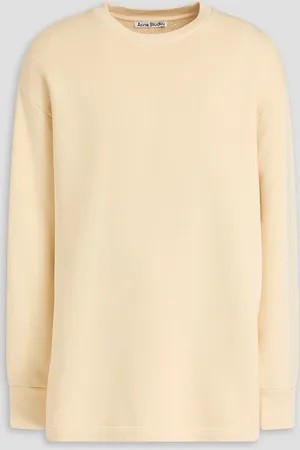 Acne Studios Embroidered ribbed cotton-fleece sweatshirt - White - S