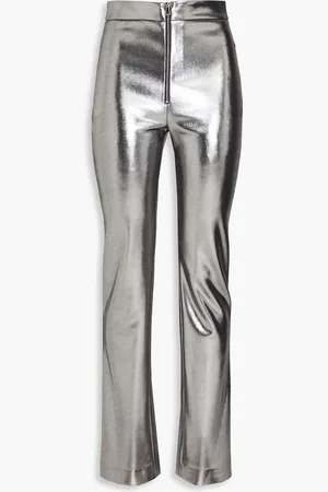 GALVAN Galvanized metallic jersey straight-leg pants - Metallic - FR 44