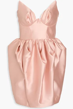 ZIMMERMANN Strapless silk and wool-blend mikado mini dress - Pink - 3