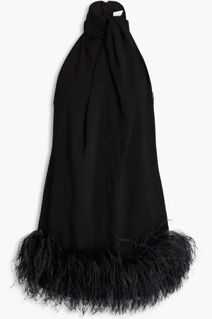 16Arlington Cynthia feather-embellished crepe mini dress - - UK 14