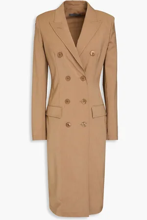 Alberta Ferretti Pinstriped wool-blend dress - Neutral - IT 42