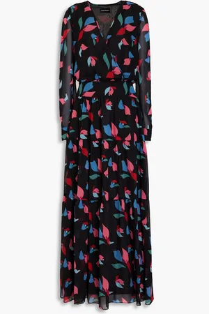 Emporio Armani Tiered printed georgette maxi dress - - IT 40