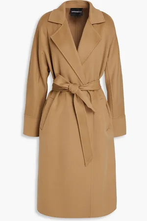 Emporio Armani Belted cashmere-felt coat - Brown - IT 38