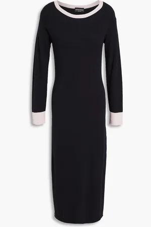 Emporio Armani Two-tone knitted midi dress - - IT 42