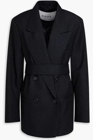 Rohe Double-breasted pinstriped wool-twill blazer - Blue - DE 38