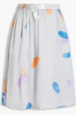Emporio Armani Printed silk-chiffon skirt - Gray - IT 44