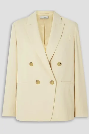 Vince Double-breasted crepe blazer - White - US 4