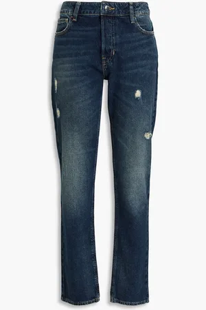 Emporio Armani Distressed high-rise slim-leg jeans - Blue - 24