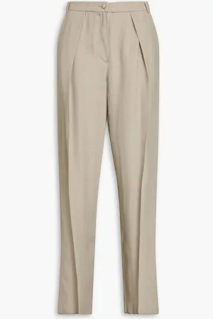 Emporio Armani Pleated jacquard tapered pants - Neutral - IT 44