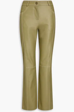 Rohe Topstitched leather straight-leg pants - Green - DE 38