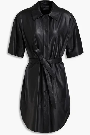 Emporio Armani Leather shirt dress - - IT 40