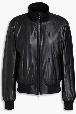 Emporio Armani Leather bomber jacket - - IT 40