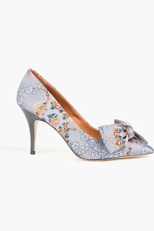 Tory Burch Bow-detailed brocade pumps - Blue - US 8