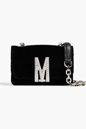 Moschino Embellished velvet cross-body bag - - OneSize