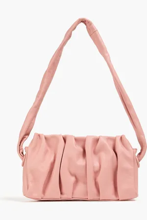 Elleme Vague pleated leather shoulder bag - Pink - OneSize