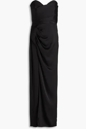 Nicholas Strapless wrap-effect satin maxi dress - - US 10